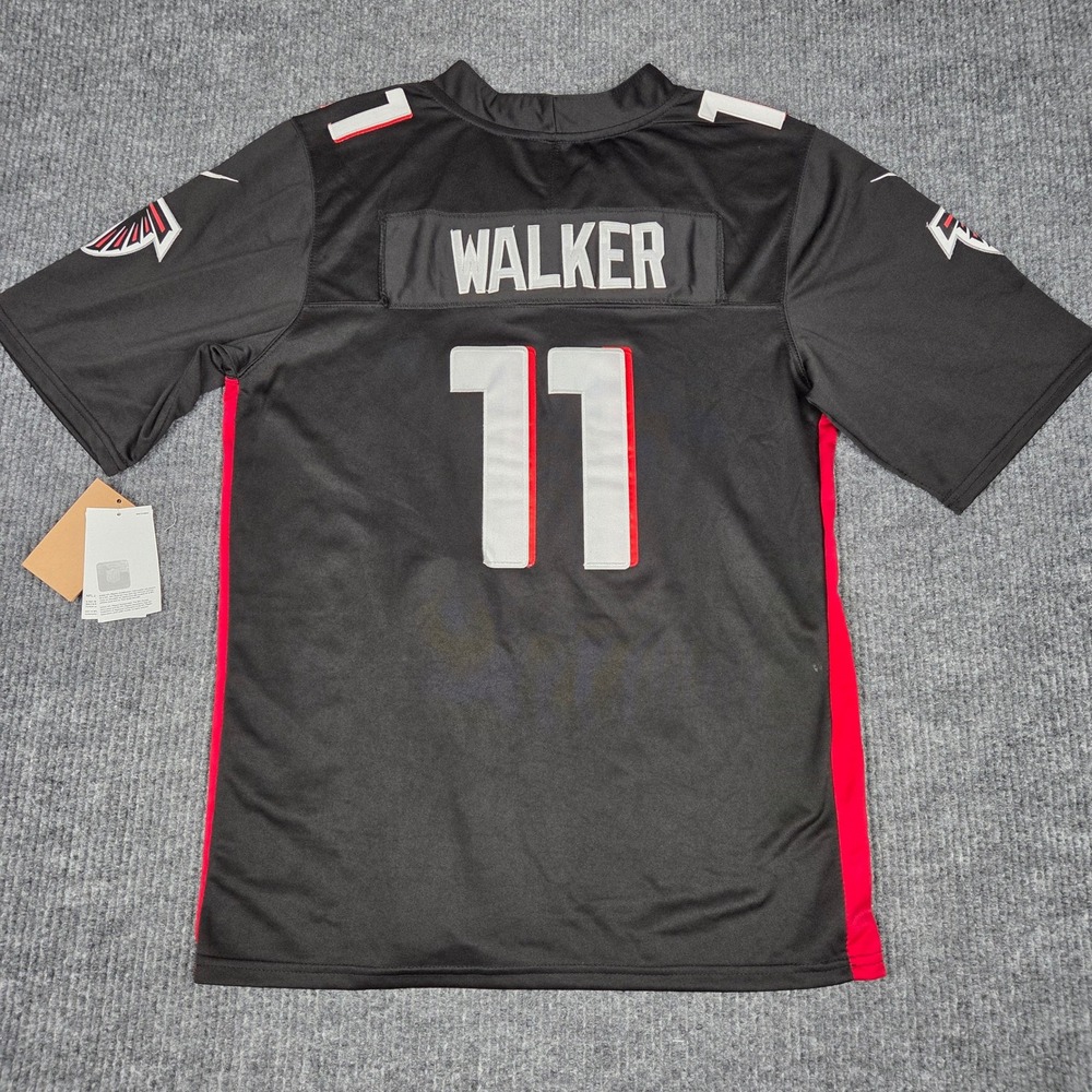 Nike Atlanta Falcons Mykal Walker 11 Jersey Mens Medium Black Red NFL Dri-FIT